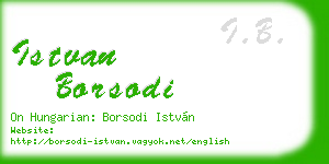 istvan borsodi business card
